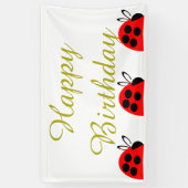 Red Ladybug Birthday Spandoek (Verticaal)