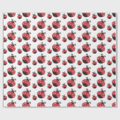 Red Ladybug Cadeaupapier (Vlak)