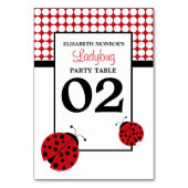 Red Ladybug Children's Birthday Party Table No. Kaart (Voorkant)