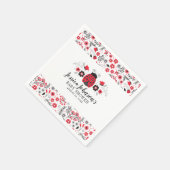 Red Ladybug gepersonaliseerd meisje Baby shower Servet (Hoek)
