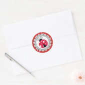 Red Ladybug Girl Baby shower Stickers (Envelop)