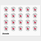 Red Ladybug Girl Baby shower Stickers (Vel)