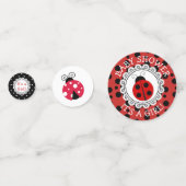 Red Ladybug Girl's Baby shower Confetti (Achterkanten)