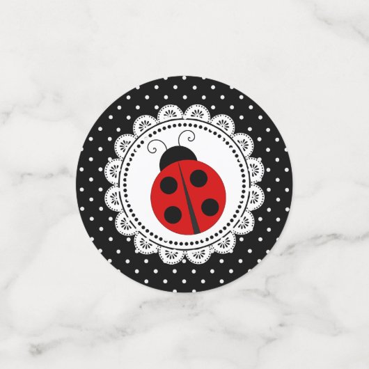 Red Ladybug Girl's Baby shower Confetti (Kleine voorkant)