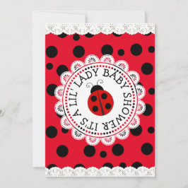 Red Ladybug Girl's Baby shower Kaart