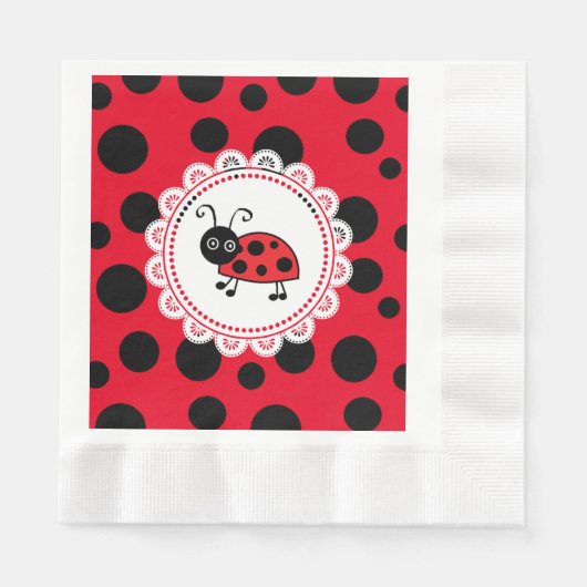 Red Ladybug Girl's Baby shower Servet (Voorkant)