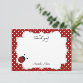 Red Ladybug - Hartelijk dank Bedankkaart (Staand voorkant)