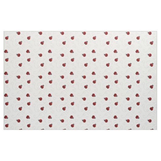 Red Ladybug Heart Trail Pattern Stof (Fat Quarter)