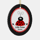 Red Ladybug Little Zister Kerstversiering Keramisch Ornament (Rechts)