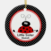 Red Ladybug Little Zister Kerstversiering Keramisch Ornament (Voorkant)