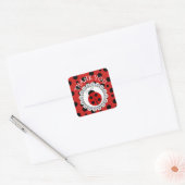 Red Ladybug Meisje Baby shower Dank u Stickers (Envelop)