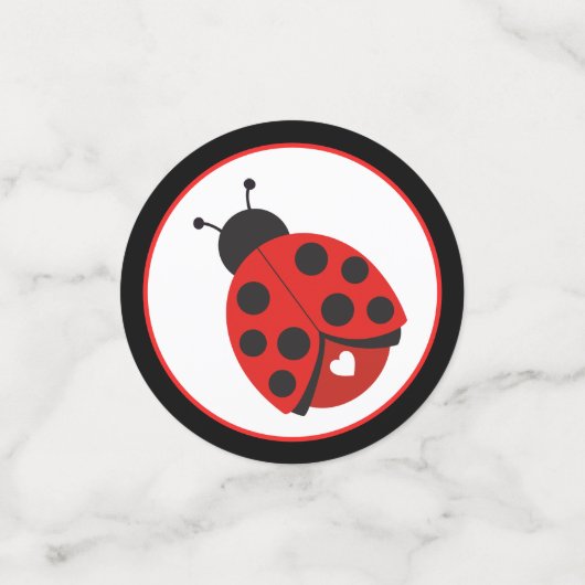 Red Ladybug Meisje Verjaardag Confetti (Kleine voorkant)