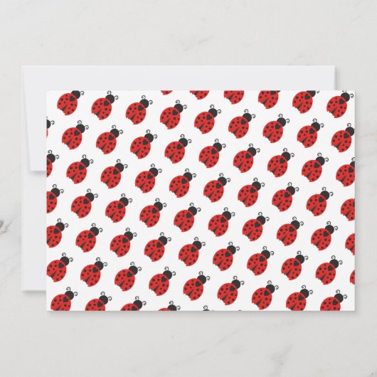 Red Ladybug Meisjes Verjaardagsfeestuitnodiging Kaart (Achterkant)