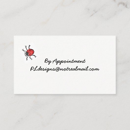  Red Ladybug Minimalist Classy Visitekaartje (Achterkant)