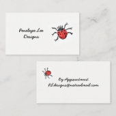  Red Ladybug Minimalist Classy Visitekaartje (Voorkant / Achterkant)
