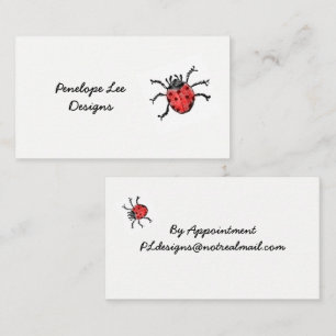  Red Ladybug Minimalist Classy Visitekaartje