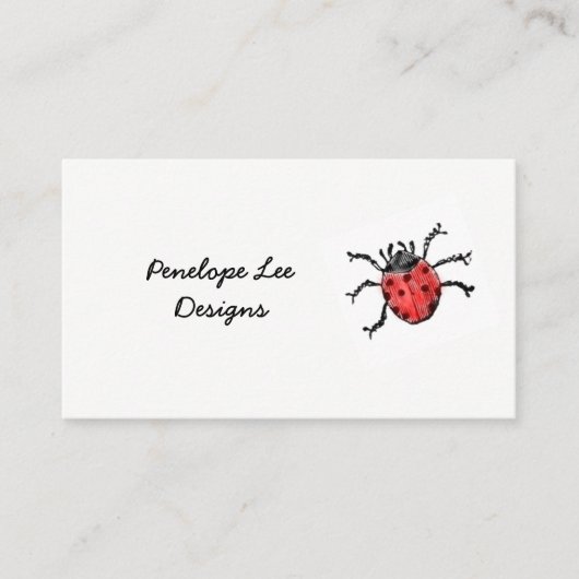  Red Ladybug Minimalist Classy Visitekaartje (Voorkant)