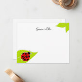 Red Ladybug Note-kaarten Notitiekaartje (Voorkant / Achterkant in situ)