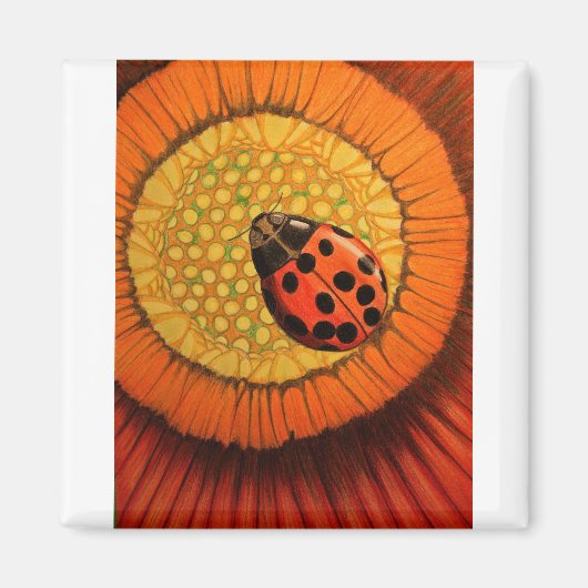 Red Ladybug op ventilator Magneet (Voorkant)