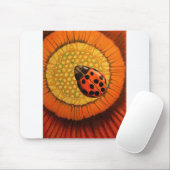 Red Ladybug op ventilator Muismat (Met muis)