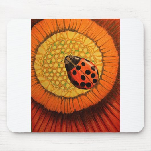 Red Ladybug op ventilator Muismat (Voorkant)
