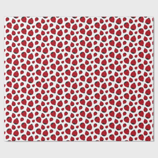 Red Ladybug Pattern Cadeaupapier (Vlak)
