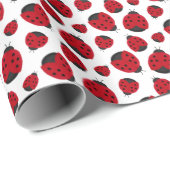 Red Ladybug Pattern Cadeaupapier (Rol Hoek)