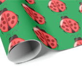 Red Ladybug Pattern Cadeaupapier (Rol Hoek)