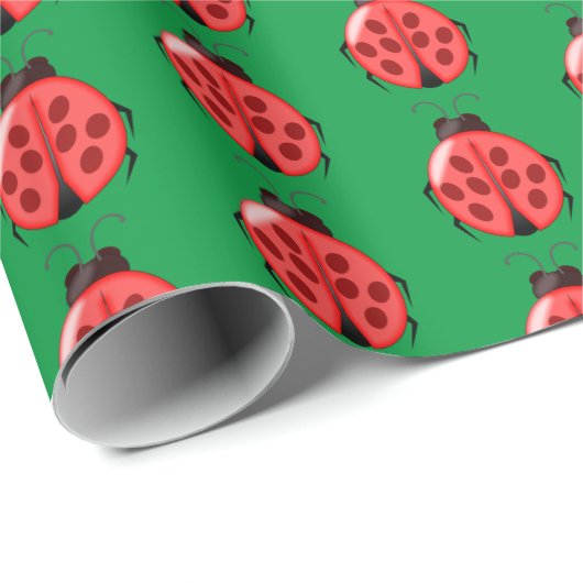 Red Ladybug Pattern Cadeaupapier (Rol Hoek)