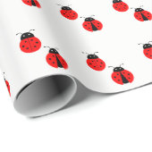 Red Ladybug Pattern Fun Animals Cadeaupapier (Rol Hoek)