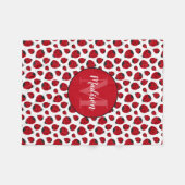 Red Ladybug Pattern gepersonaliseerd meisje Fleece Deken (Voorkant (Horizontaal))