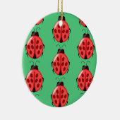 Red Ladybug Pattern Keramisch Ornament (Rechts)