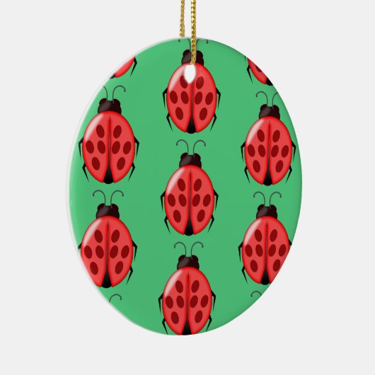 Red Ladybug Pattern Keramisch Ornament (Rechts)