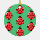 Red Ladybug Pattern Keramisch Ornament (Voorkant)