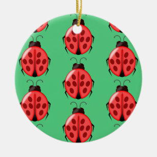 Red Ladybug Pattern Keramisch Ornament