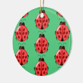 Red Ladybug Pattern Keramisch Ornament (Links)