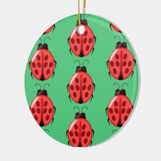 Red Ladybug Pattern Keramisch Ornament (Links)