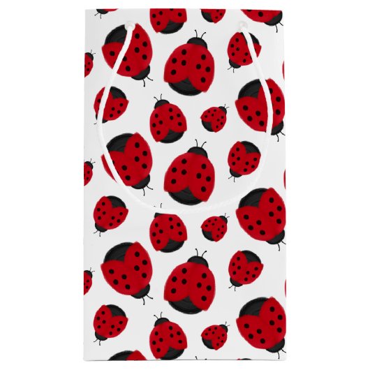 Red Ladybug Pattern Klein Cadeauzakje (Achterkant)