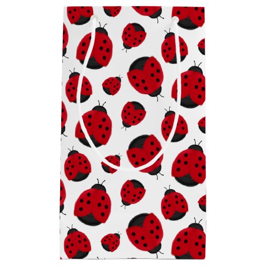 Red Ladybug Pattern Klein Cadeauzakje (Voorkant)