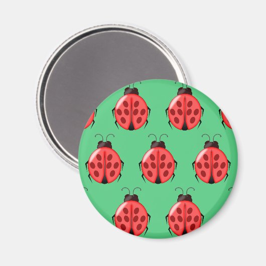 Red Ladybug Pattern Magneet (Voorkant / Achterkant)