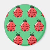 Red Ladybug Pattern Magneet (Voorkant)