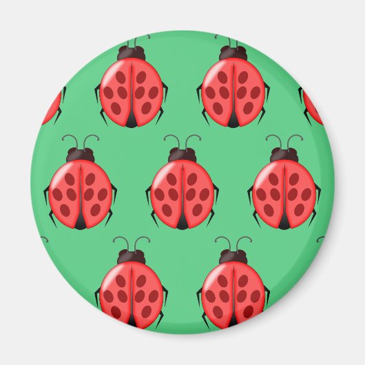 Red Ladybug Pattern Magneet (Voorkant)