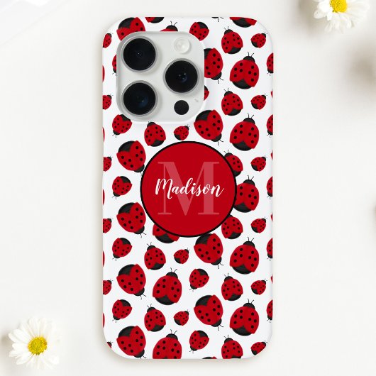 Red Ladybug Pattern Persoonlijk Case-Mate iPhone Case