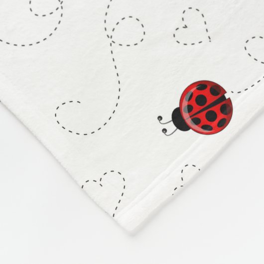 Red Ladybug Pattern Persoonlijk Fleece Deken (Hoek)