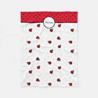 Red Ladybug Pattern Persoonlijk Fleece Deken