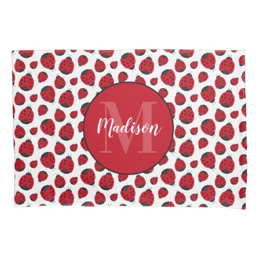 Red Ladybug Pattern Persoonlijk Kussensloop (Voorkant)