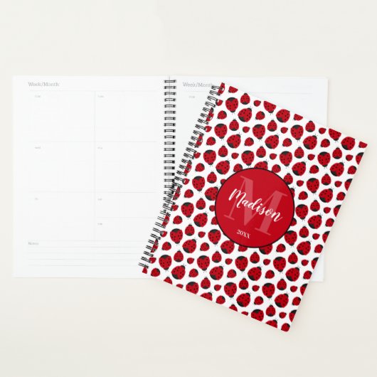Red Ladybug Pattern Persoonlijk Planner (Display)