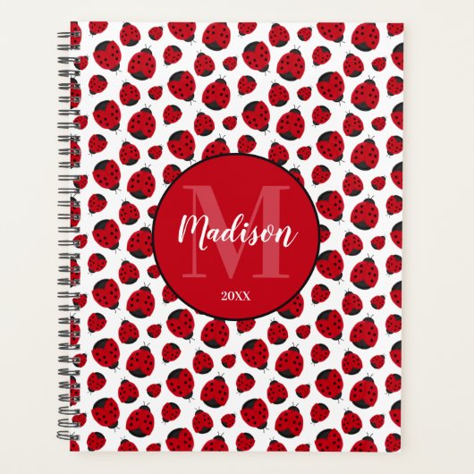 Red Ladybug Pattern Persoonlijk Planner (Voorkant)