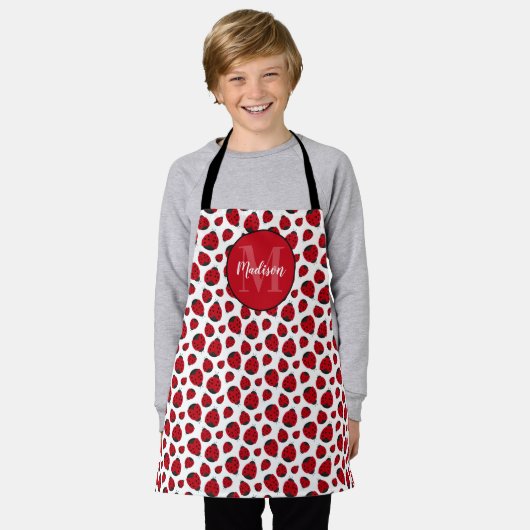 Red Ladybug Pattern Persoonlijk Schort (Gedragen)
