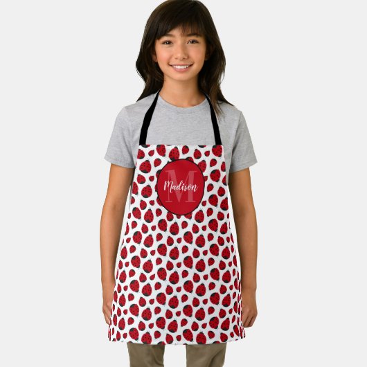 Red Ladybug Pattern Persoonlijk Schort (Insitu)